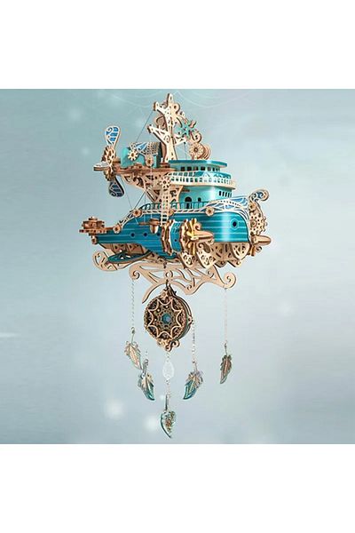 Robotime 3D Puzzle, Ship of Dreams, blue, HC, wood, 102 pieces