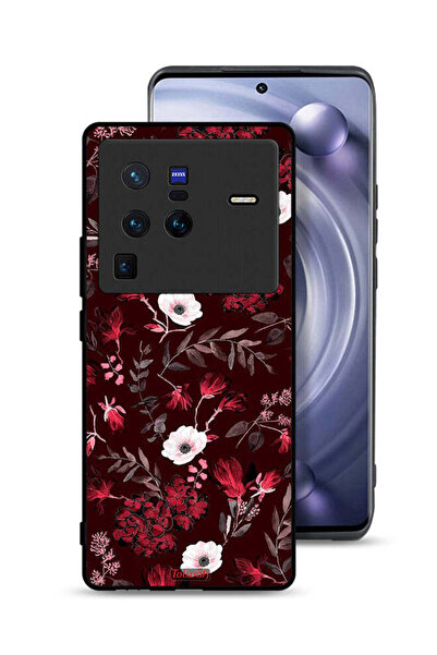 Tolwak Vivo X80 Pro Protective Case Cover Small Flowers And Tropical Leaves