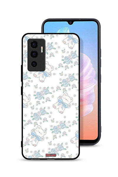Tolwak غطاء حماية لهاتف Vivo V23e عليه صورة دب تيدي لطيف وزهور