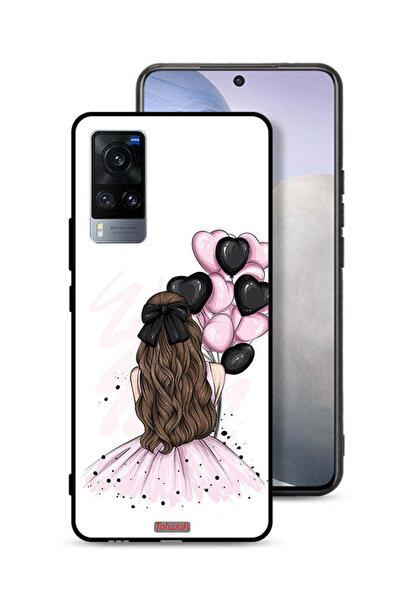 Tolwak غطاء حماية لهاتف Vivo X60 بتصميم فتاة تحمل بالونات