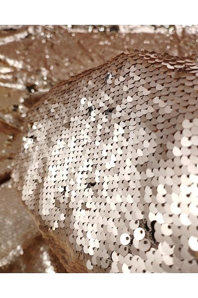 Kumaş Parça Salmon Color One Side Matte One Side Glossy Double Side Sequin Sequin (Width 130 cm X Length 250 cm)