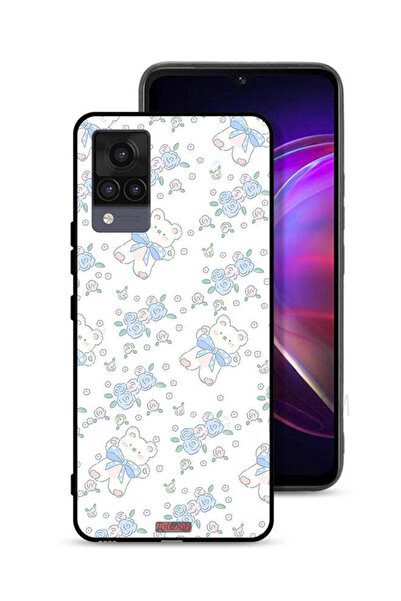 Tolwak غطاء حماية لهاتف Vivo V21 عليه صورة دب تيدي لطيف وزهور