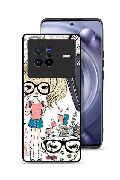Tolwak Vivo X80 Protective Case Cover Unicorn Girl Art