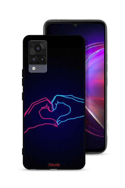 Tolwak Vivo V21 Protective Case Cover Touching Hand Making Heart