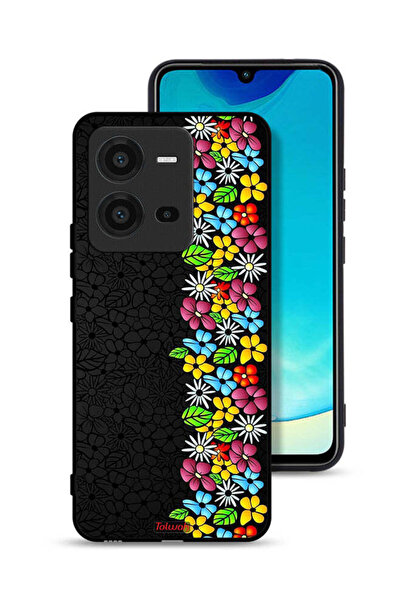 Tolwak Vivo V25 5G Protective Case Cover Flowers Line