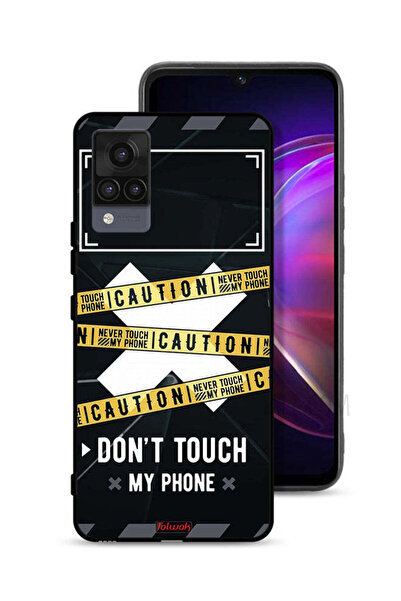 Tolwak Vivo V21 Protective Case Cover Caution Never Touch My Phone