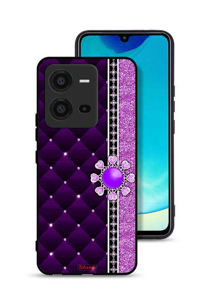 Tolwak Vivo V25 5G Protective Case Cover Glitter Hearts