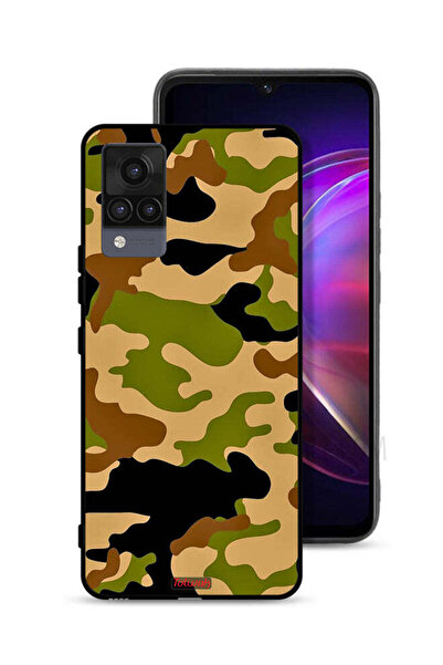 Tolwak Vivo V21 Protective Case Cover Camouflage Abstract Digital Pattern