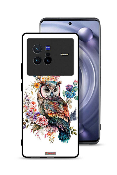 Tolwak Vivo X80 Protective Case Cover Owl Abstract Art