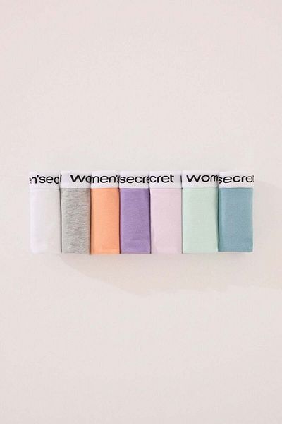 Women'secret Pack of 7 classic cotton panties in bright colors