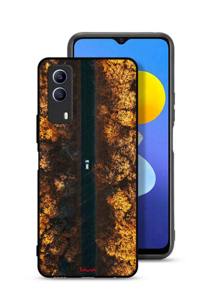 Tolwak غطاء حماية لهاتف Vivo T1x بتصميم طريق في أشجار الخريف