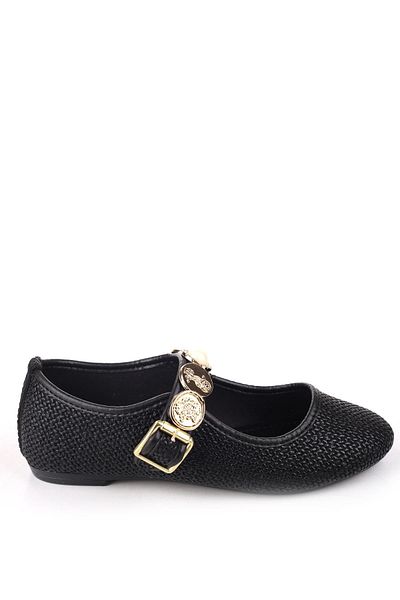 Papuçsepeti Shoe Basket 4709 Comfortable Sole Brooch Detailed Women's Ballerina Shoes