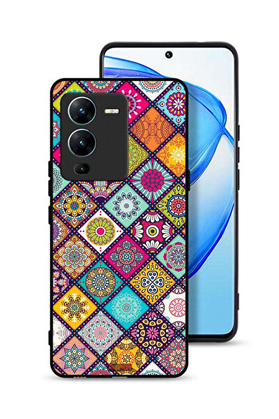 Tolwak غطاء حماية لهاتف Vivo V25 Pro 5G بنقشة مربعات ماندالا