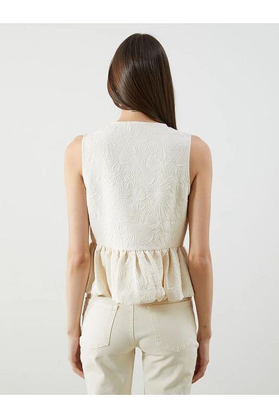 LC Waikiki Crew Neck Textured Blouse