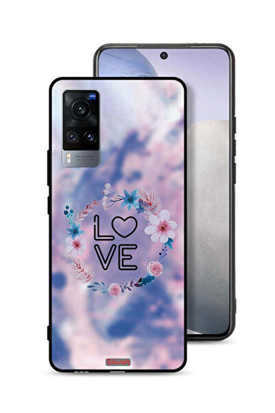 Tolwak غطاء حماية Vivo X60 بتصميم خاتم الحب بين الزهور