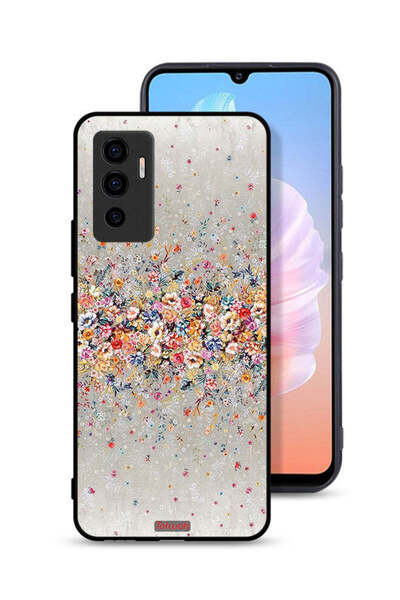 Tolwak غطاء حماية لهاتف Vivo V23e مع زهور صغيرة وفن تجريدي
