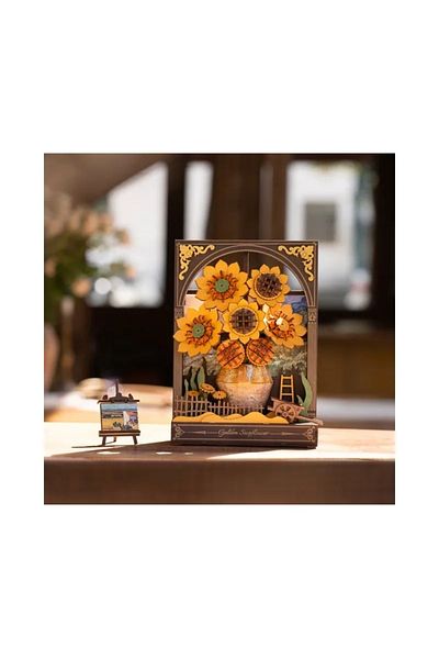 ? The Crowood Press Ltd 3D Puzzle, Sunflower, wood, Rowood, 266 pieces