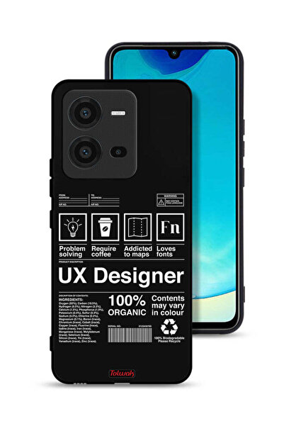 Tolwak غطاء حماية لهاتف Vivo V25 5G، ملصق مصمم تجربة المستخدم