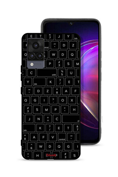 Tolwak غطاء حماية لهاتف Vivo V21 بنمط مفاتيح لوحة المفاتيح العشوائية