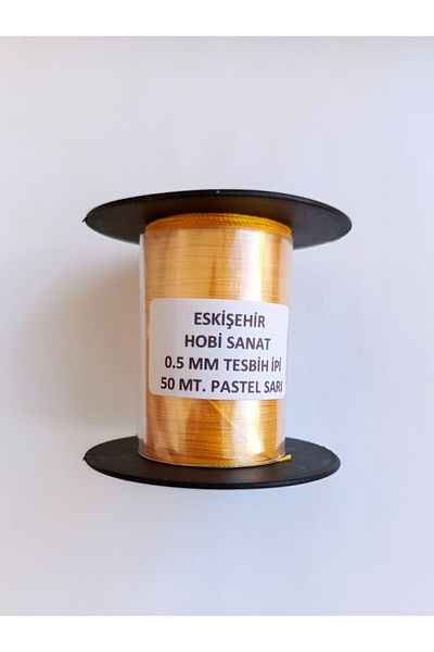 Eskişehir hobi sanat 0.5 mm 50 Meters Rosary Thread Pastel Yellow Color
