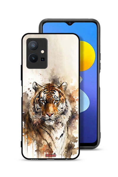 Tolwak غطاء حماية Vivo T1 5G بتصميم فن تجريدي من جلد الفهد