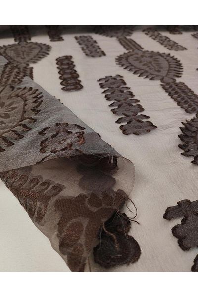 Kumaş Parça Organza Tulle in Bitter Brown Color (Width 140 cm X Length 320 cm)