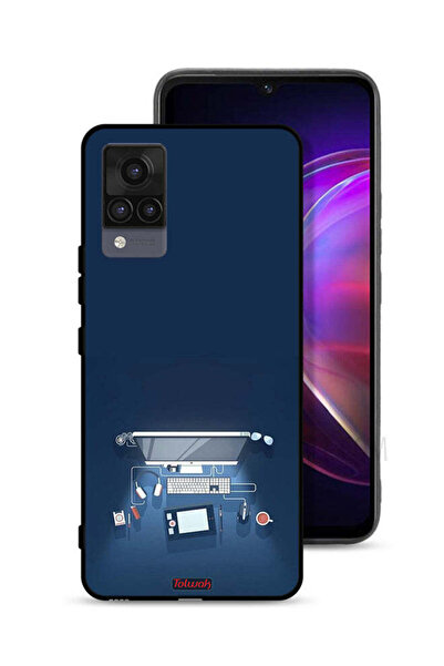 Tolwak غطاء حماية لجهاز الكمبيوتر Vivo V21 بتصميم فني على المكتب