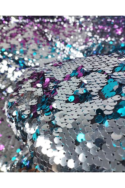 Kumaş Parça Multi-Colored Double-Sided Sequin Sequin (Width 130 cm X Length 280 cm)