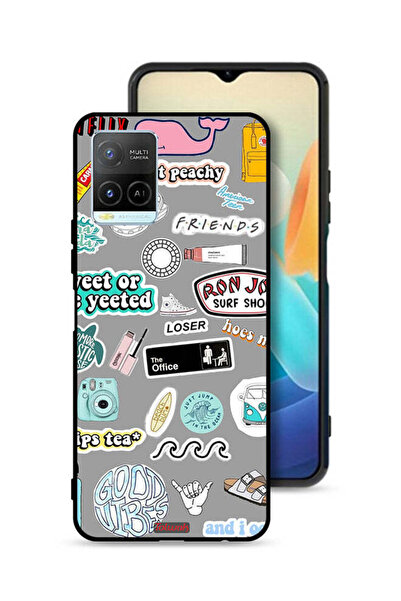 Tolwak Vivo Y33s 4G Protective Case Cover Good Vibes Stickers