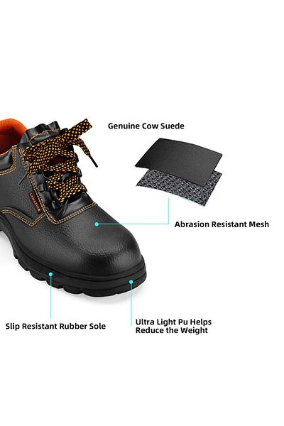 Lawazim Safety Shoes - 44 - Steel Toe Waterproof Work Boots - Slip-Resistant Safety Shoes Unisex