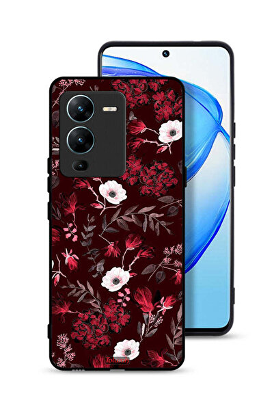 Tolwak Vivo V25 Pro 5G Protective Case Cover Small Flowers And Tropical Leaves