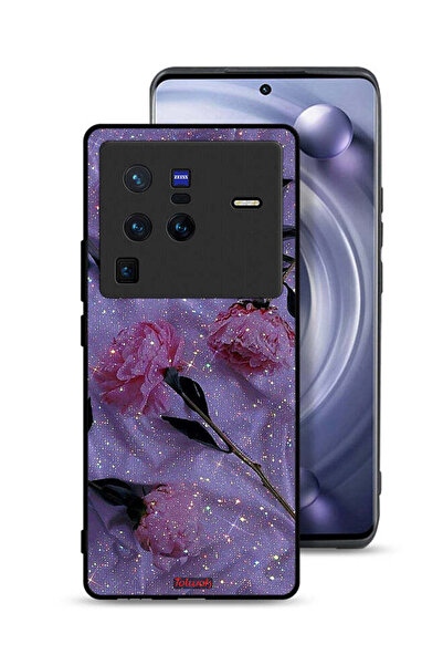 Tolwak غطاء حماية لهاتف Vivo X80 Pro بنقشة ورود لامعة