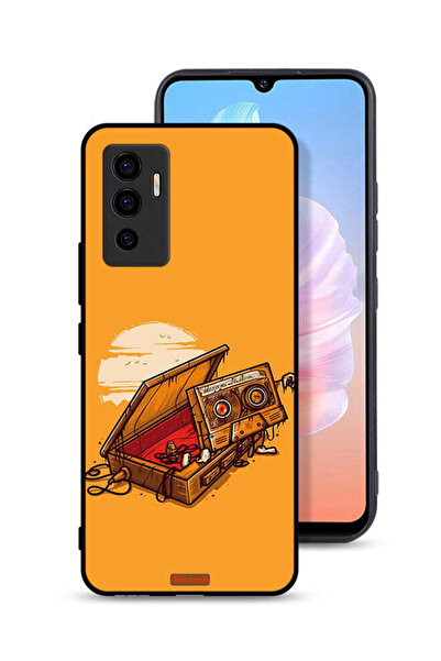 Tolwak غطاء حماية لهاتف Vivo S10e 5G بتصميم شريط كاسيت وشريط لاصق