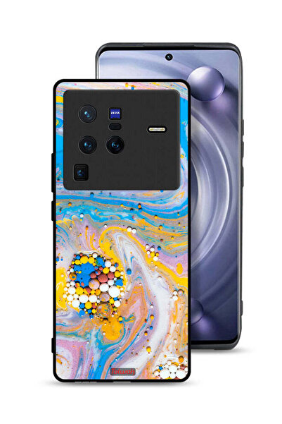 Tolwak غطاء حماية لهاتف Vivo X80 Pro بنقشة جواهر ملونة تجريدية