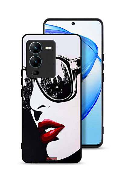 Tolwak غطاء حماية فيفو V25 برو 5G بوجه فتاة وفن تجريدي