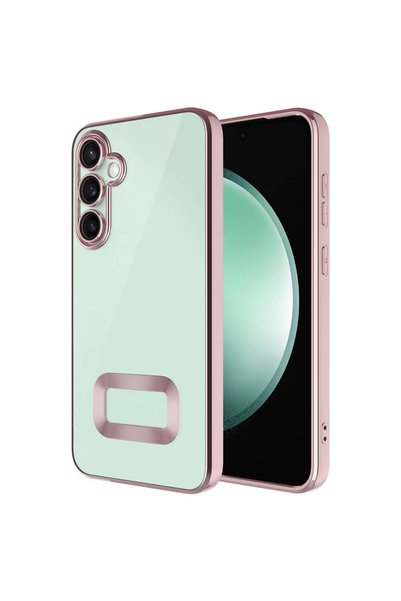 EGSTECH حافظة هاتف Galaxy A05S شفافة بحواف خلفية مطلية بالبلاتين تظهر شعار ال...