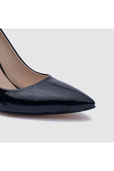 TOGO Siyah Rugan Hakiki Deri Kadın Stiletto [051092]