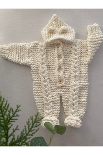ÖRGÜCÜ DESİGN Puffy Jumpsuit - Puffy Hooded Jumpsuit
