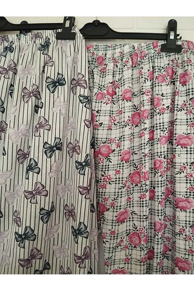 anne moda ankara Oversize, Full Summer, 100% Cotton, Pack of 2, Long, Pajama Bottom