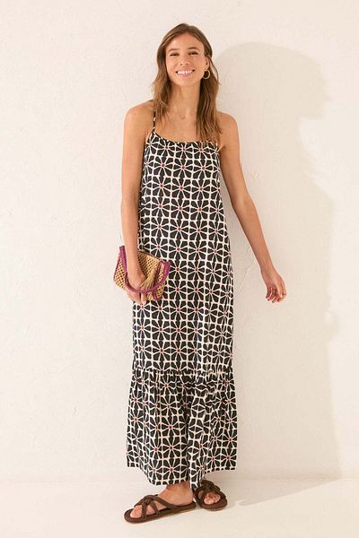 Women'secret Long straps dress with floral print