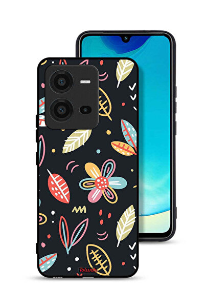 Tolwak Vivo V25 5G Protective Case Cover Flowers And Leaves Abstract Art