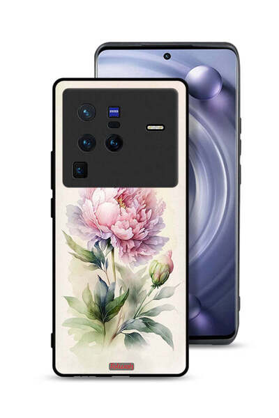 Tolwak Vivo X80 Pro Protective Case Cover Watercolor Rose Paint Art