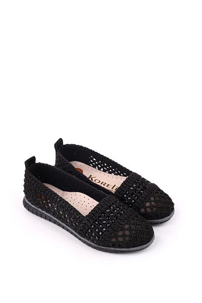Papuçsepeti Shoe Basket 4756 Women's Lace Knitted Daily Stone Ballerina Shoes
