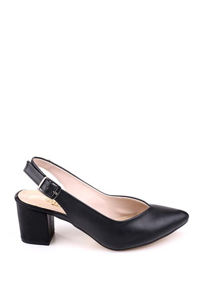 Papuçsepeti Shoe Basket 4847 Women's 6 cm Heeled Open Back Classic Shoes