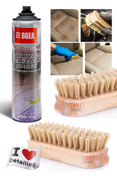 PROXCLEAN Araba Temizleme Spreyi Çok Amaçlı Köpük Sprey+ Deri Detay Temizlik Fırçası Kayın Ahşap Büyük Boy