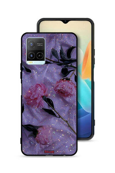 Tolwak غطاء حماية لهاتف Vivo Y32 بنقشة ورود لامعة