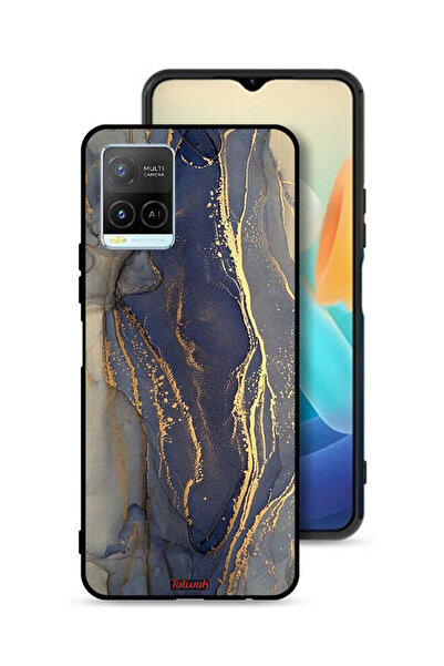 Tolwak غطاء حماية لهاتف Vivo Y21 بنمط رخامي لامع