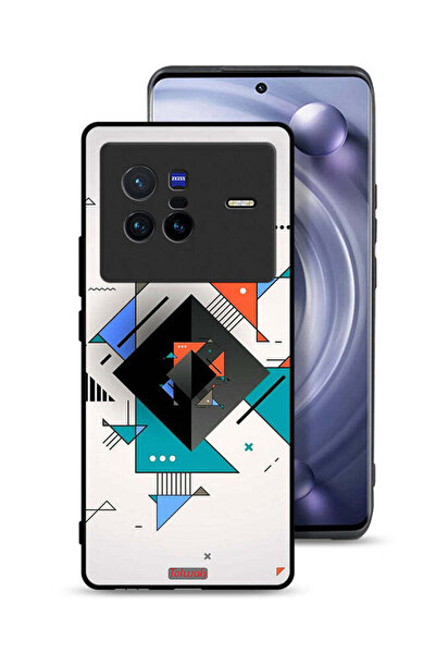 Tolwak غطاء حماية لهاتف Vivo X80 بأشكال مربعة ومثلثة ونمط تجريدي