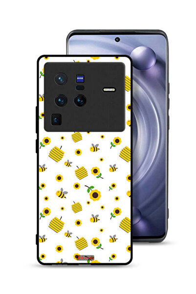Tolwak غطاء حماية لهاتف Vivo X80 Pro بنقشة عباد الشمس والنحل