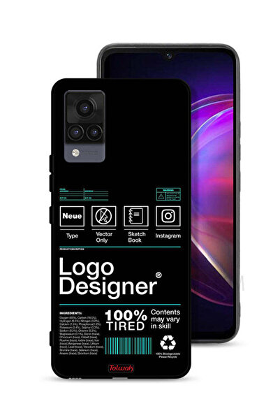 Tolwak غطاء حماية لهاتف Vivo V21 - ملصق مصمم بشعار